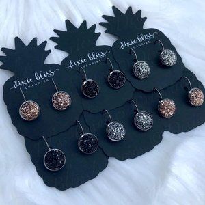 Dixie Bliss Druzy Leverback Earrings - ONE Pair - choice of color